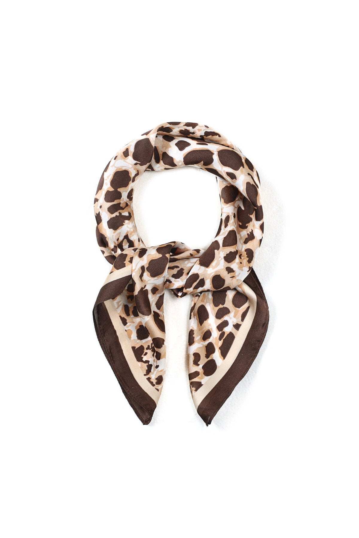 Elegant Brown Summer Scarf for Women - Animal Print
