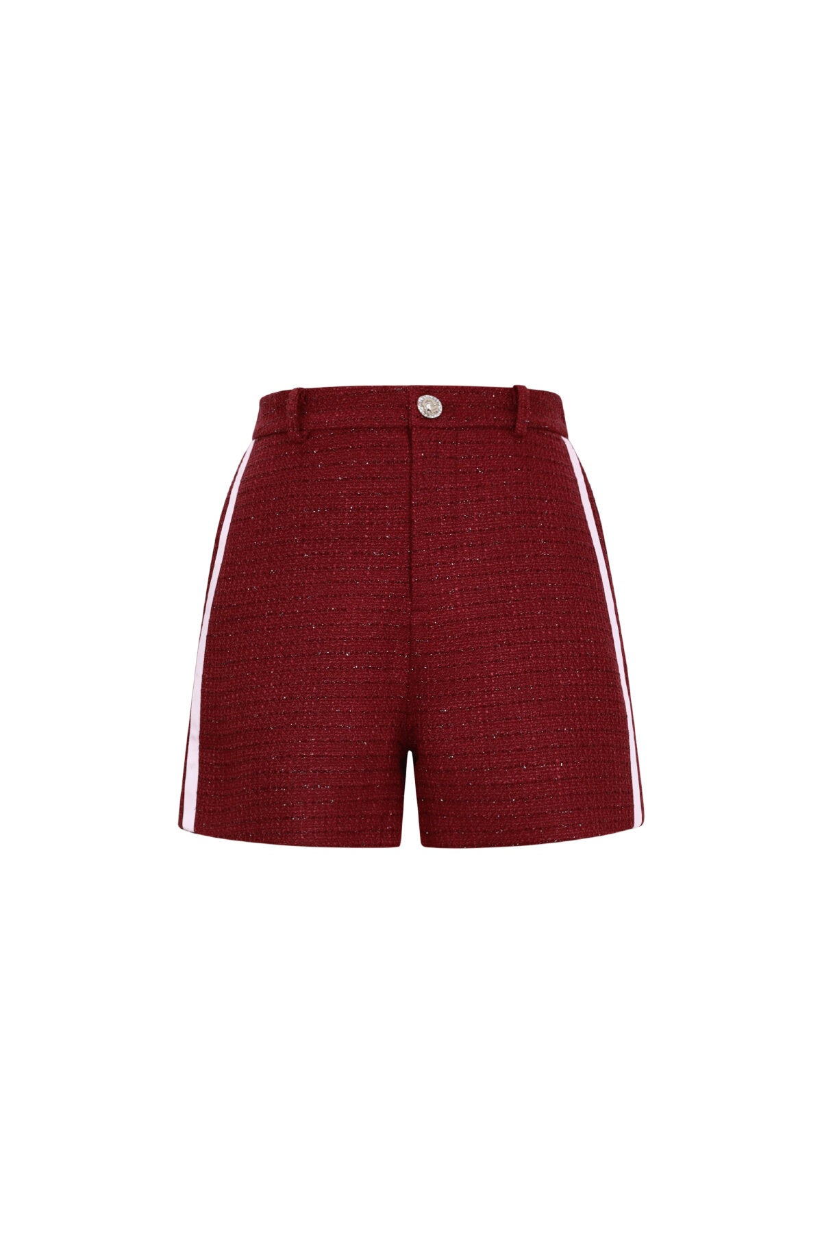 Elegant Plaid Shorts for Fall/Winter in Wine Red and Black
