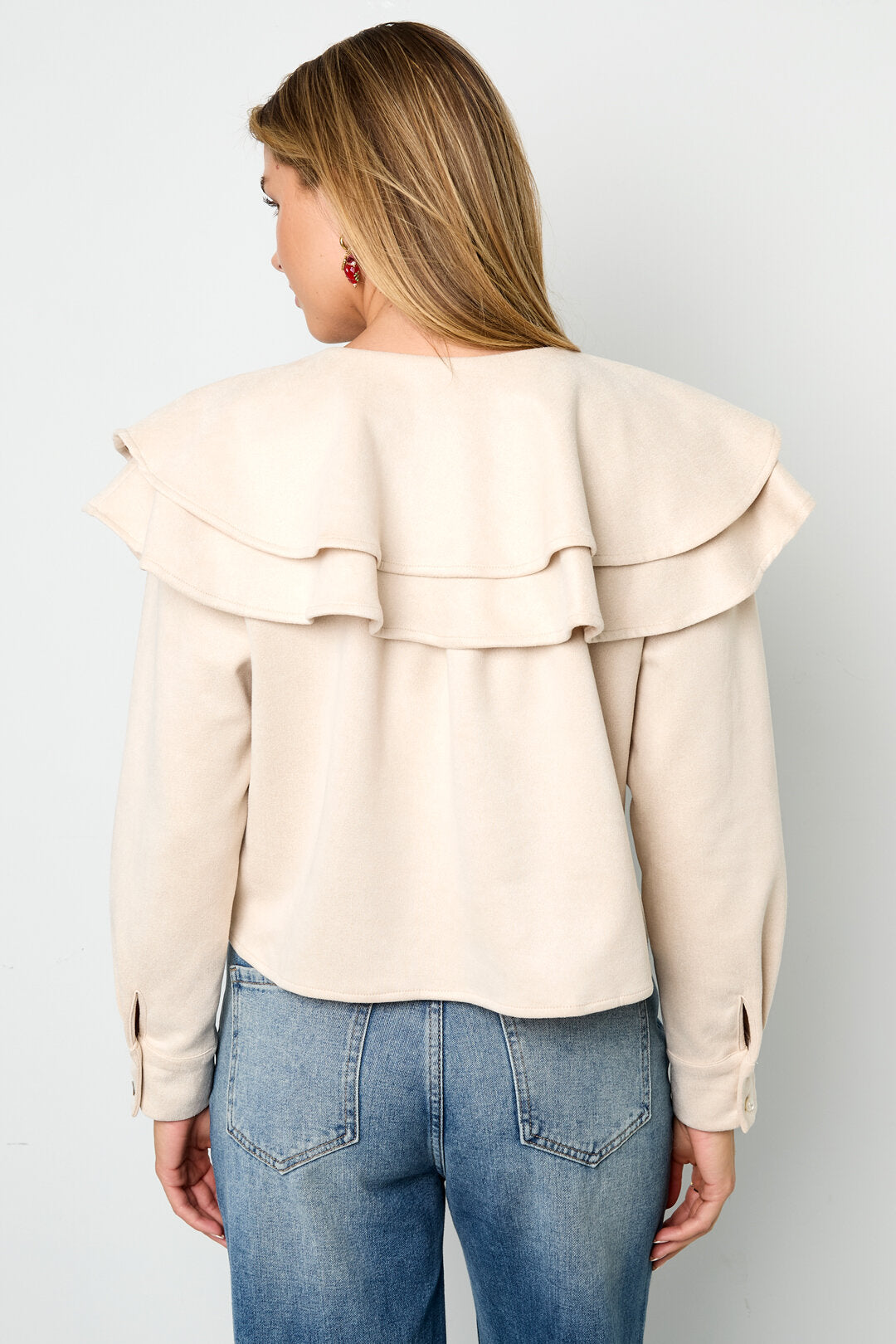 Elegant Ruffle Trim Blouse for Fall/Winter