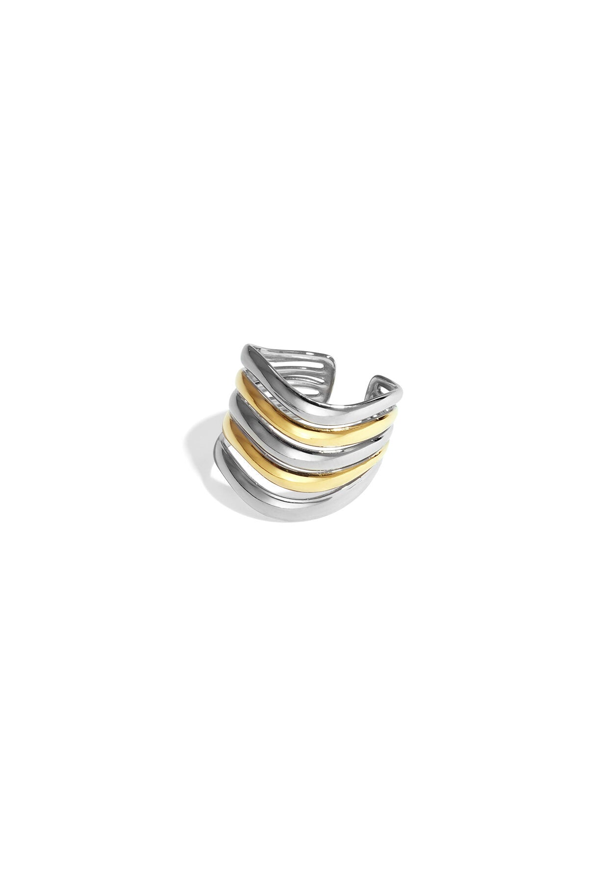 Elegant Gold & Silver Statement Ring for All Occasions