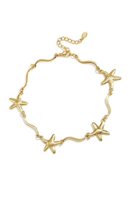 Elegant Gold Starfish Ankle Bracelet for Summer
