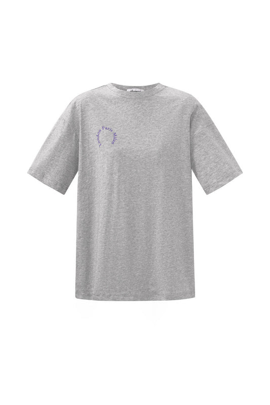 Casual Grey Cotton T-Shirt for All Fits