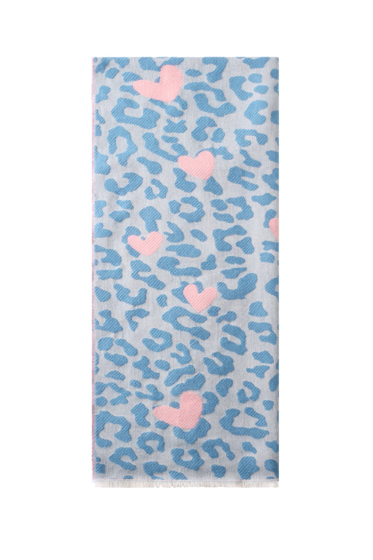 Soft Heart-Print Winter Scarf for Women - Casual & Cozy