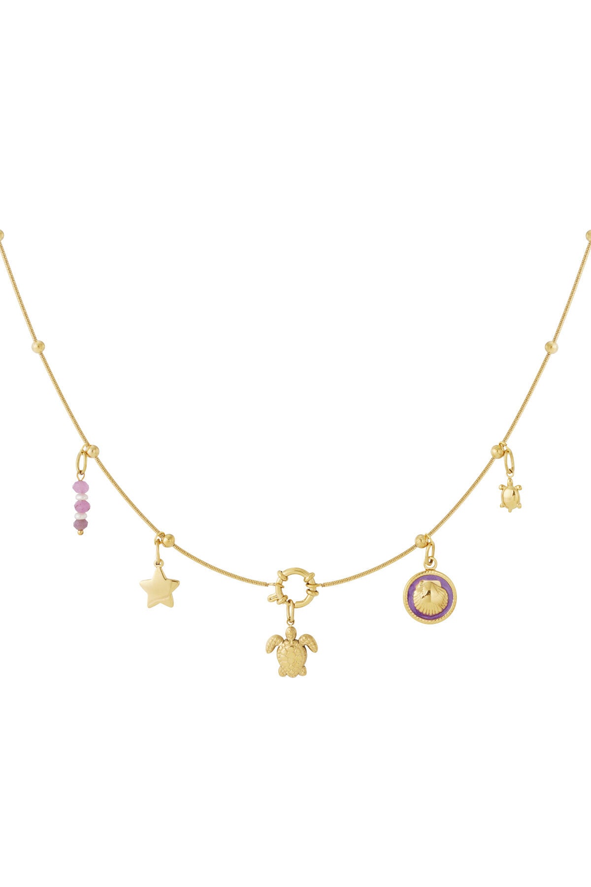 14K Gold Plated Oceanic Style Pendant Necklace