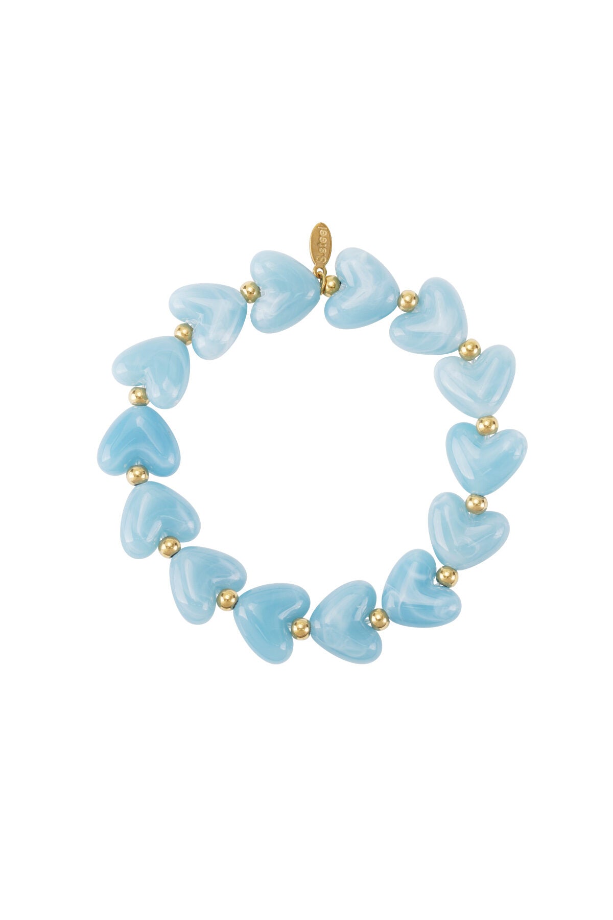 Armband hart kralen wit/gebroken wit acryl