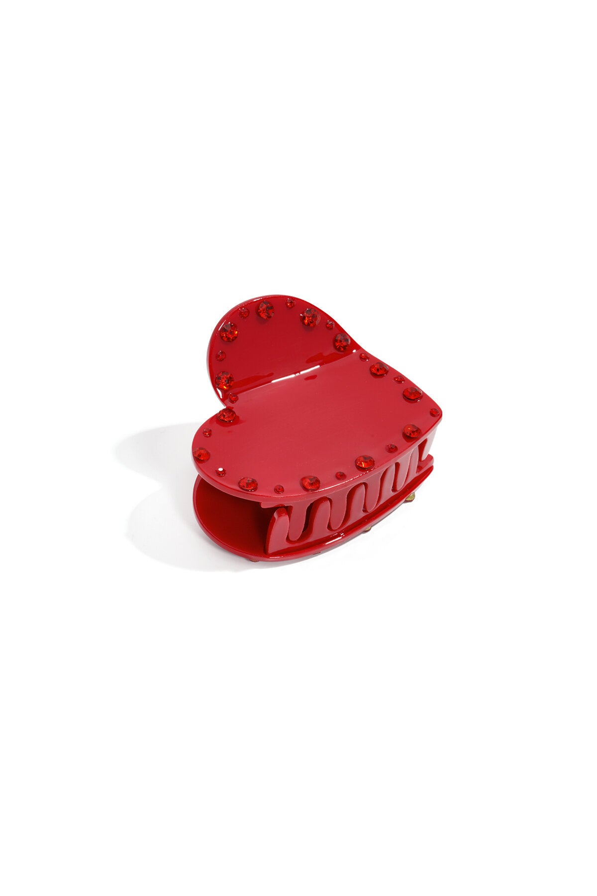 Charming Heart-Shaped Rhinestone Hair Clip for Women