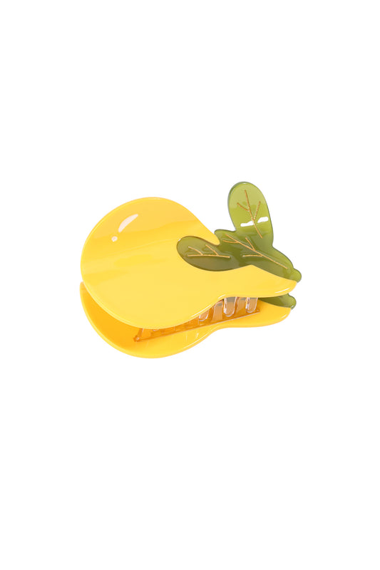 Chic Yellow Acetate Hair Claw for Spring/Summer