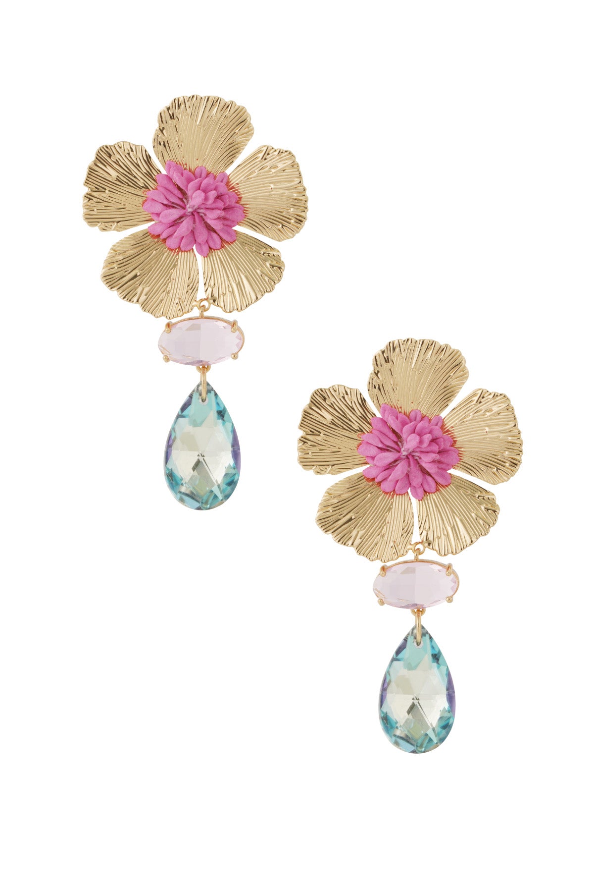 Romantic Gold-Plated Drop Earrings for Beach Vacations