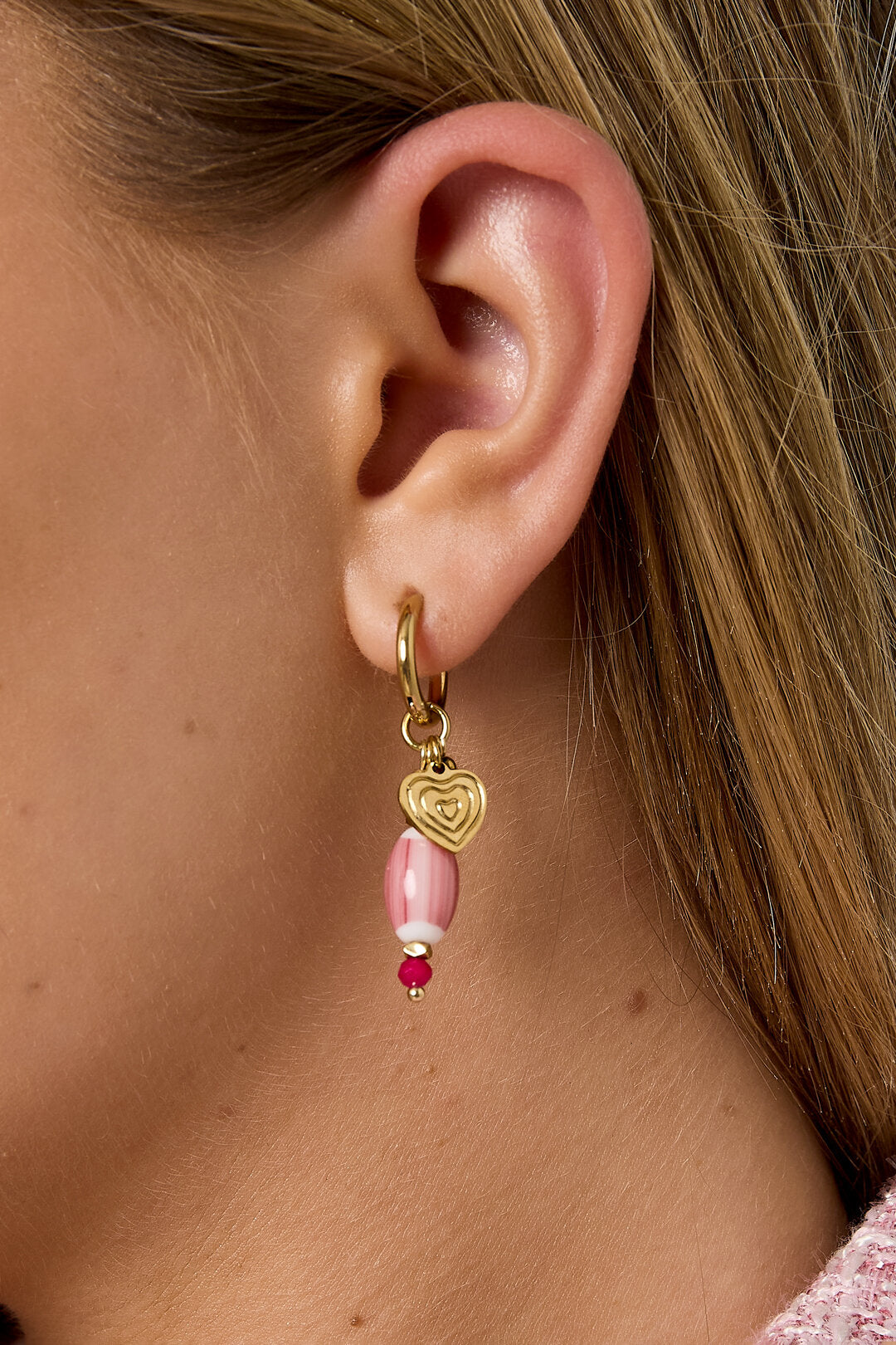 Elegant Gold Heart Drop Earrings for Women