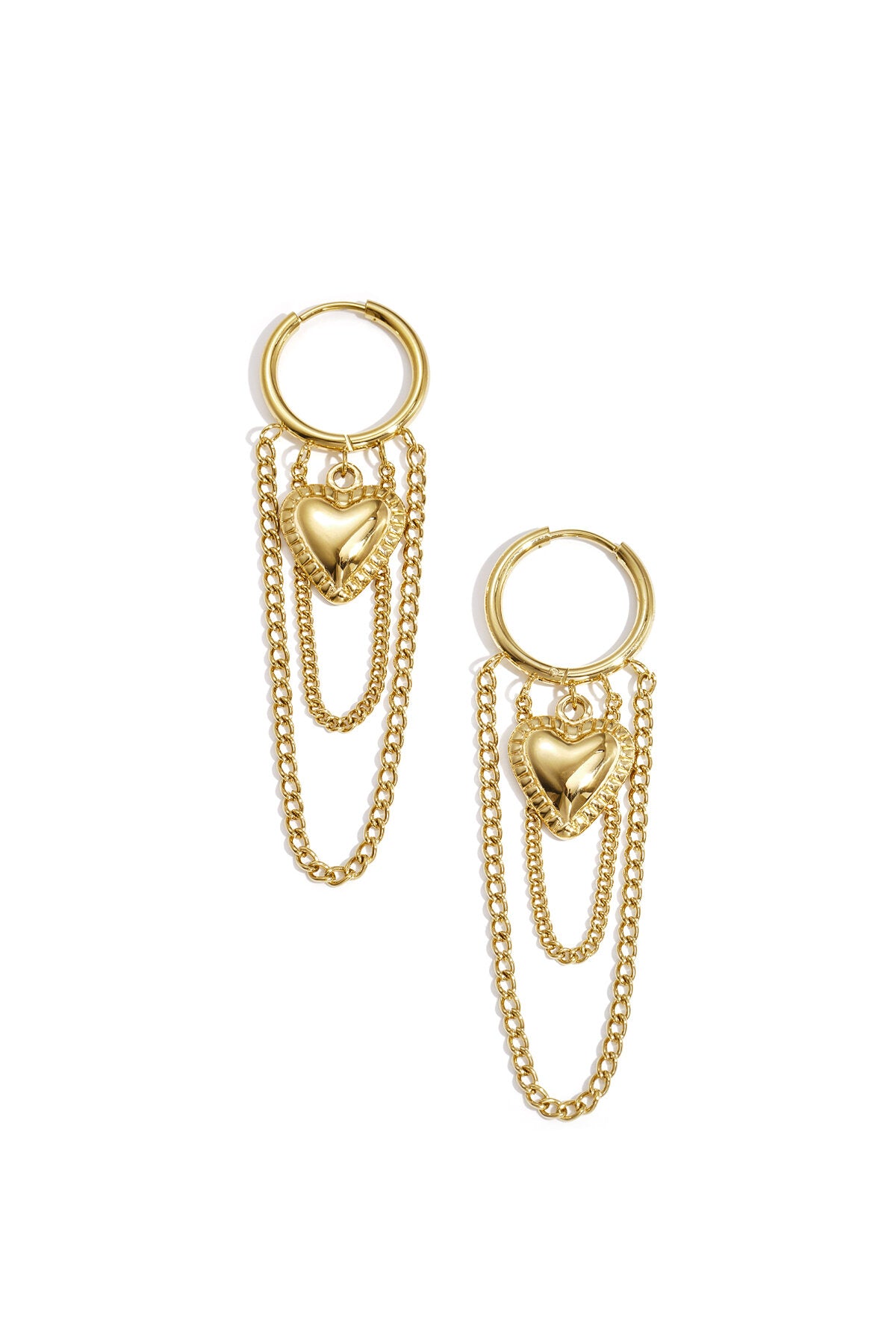 Elegant Gold Heart Dangle Earrings for Women