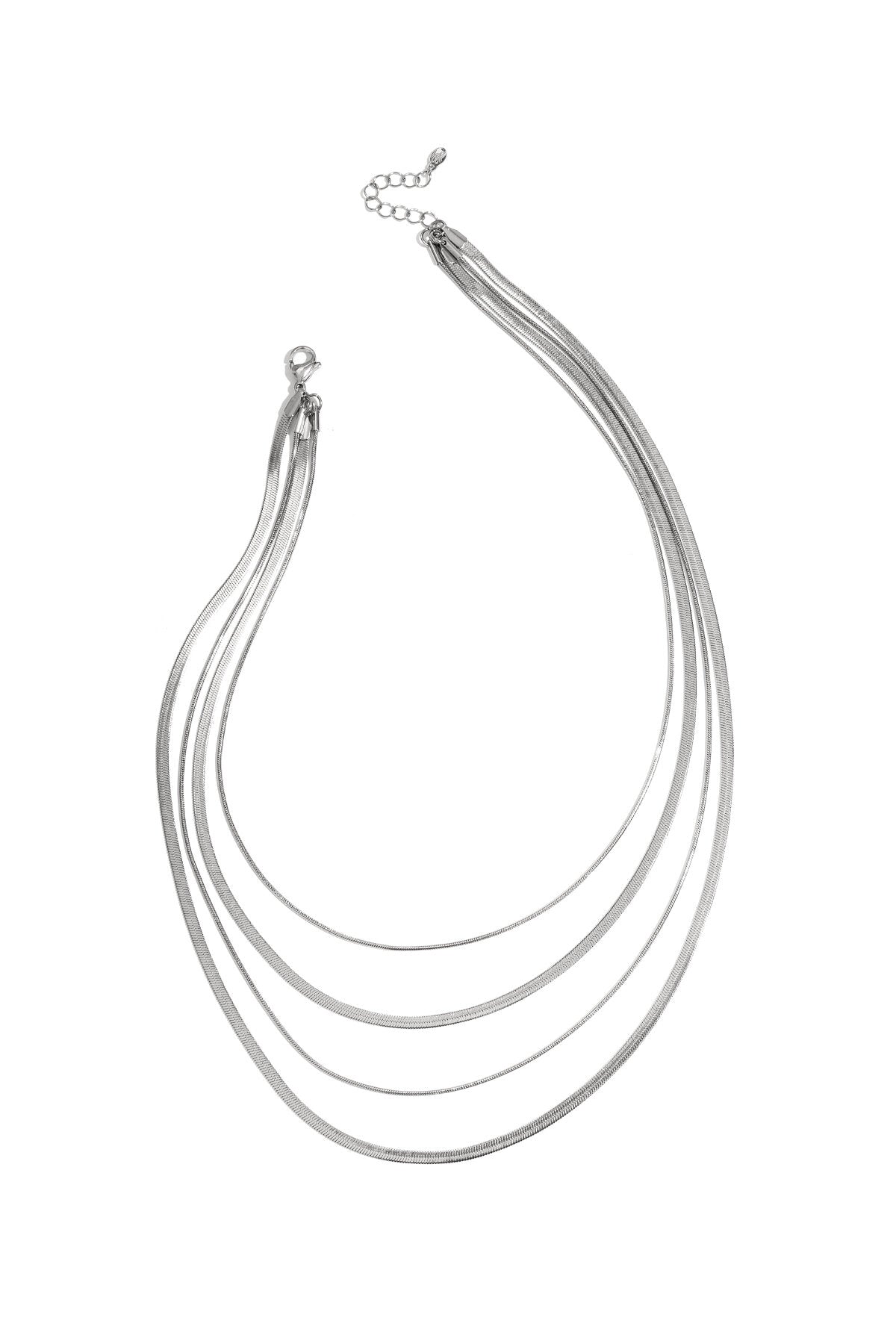 Elegant Multi-Layered Necklace in Silver & Gold