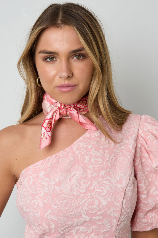 Elegant Pink Floral Summer Scarf for Women