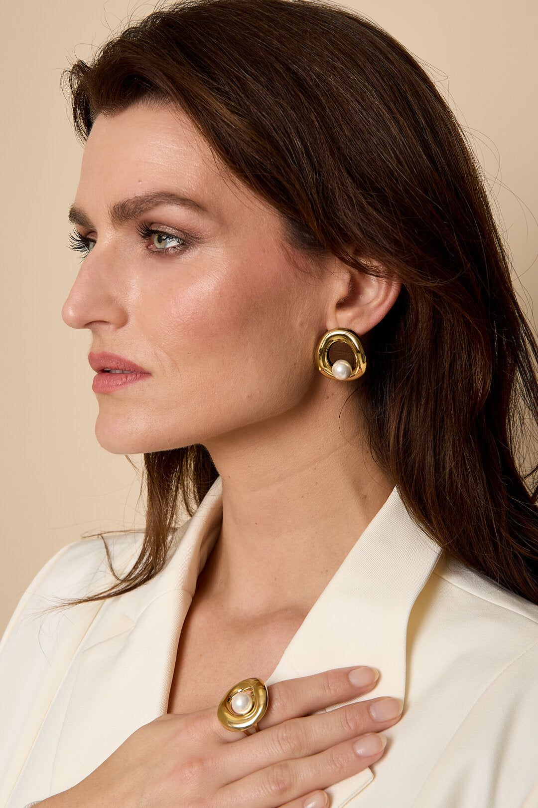 Stylish Stainless Steel Circle Stud Earrings