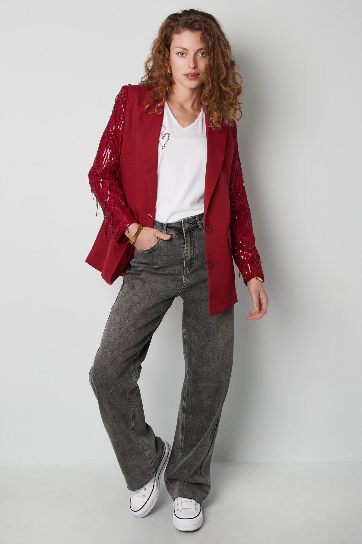 Stylish Pink, Red, Black Ladies' Suit Set