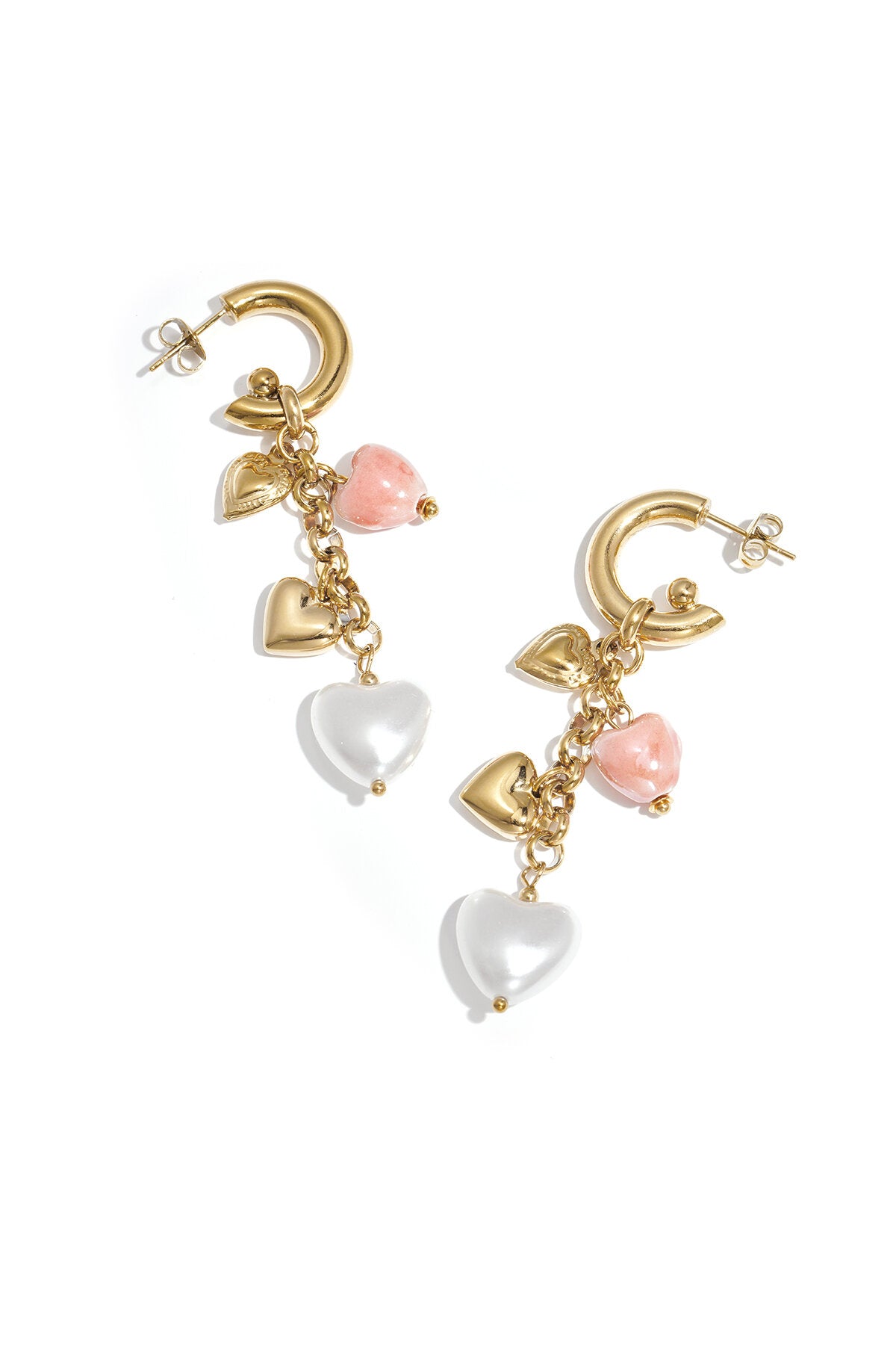 Elegant Gold Heart Dangle Earrings for Women