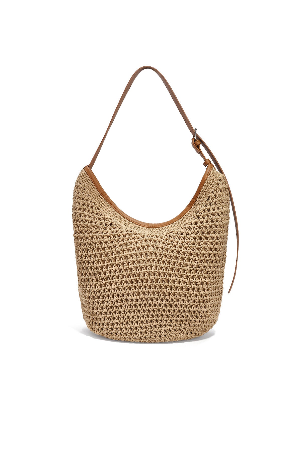 Chic Khaki Round Beach Bag for Summer Getaways