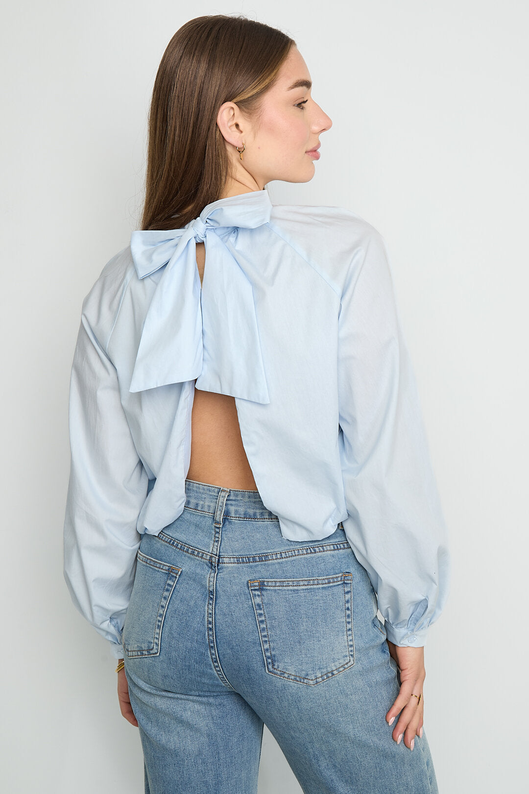 Gimme Cotton Woven Casual Long Sleeve Tops