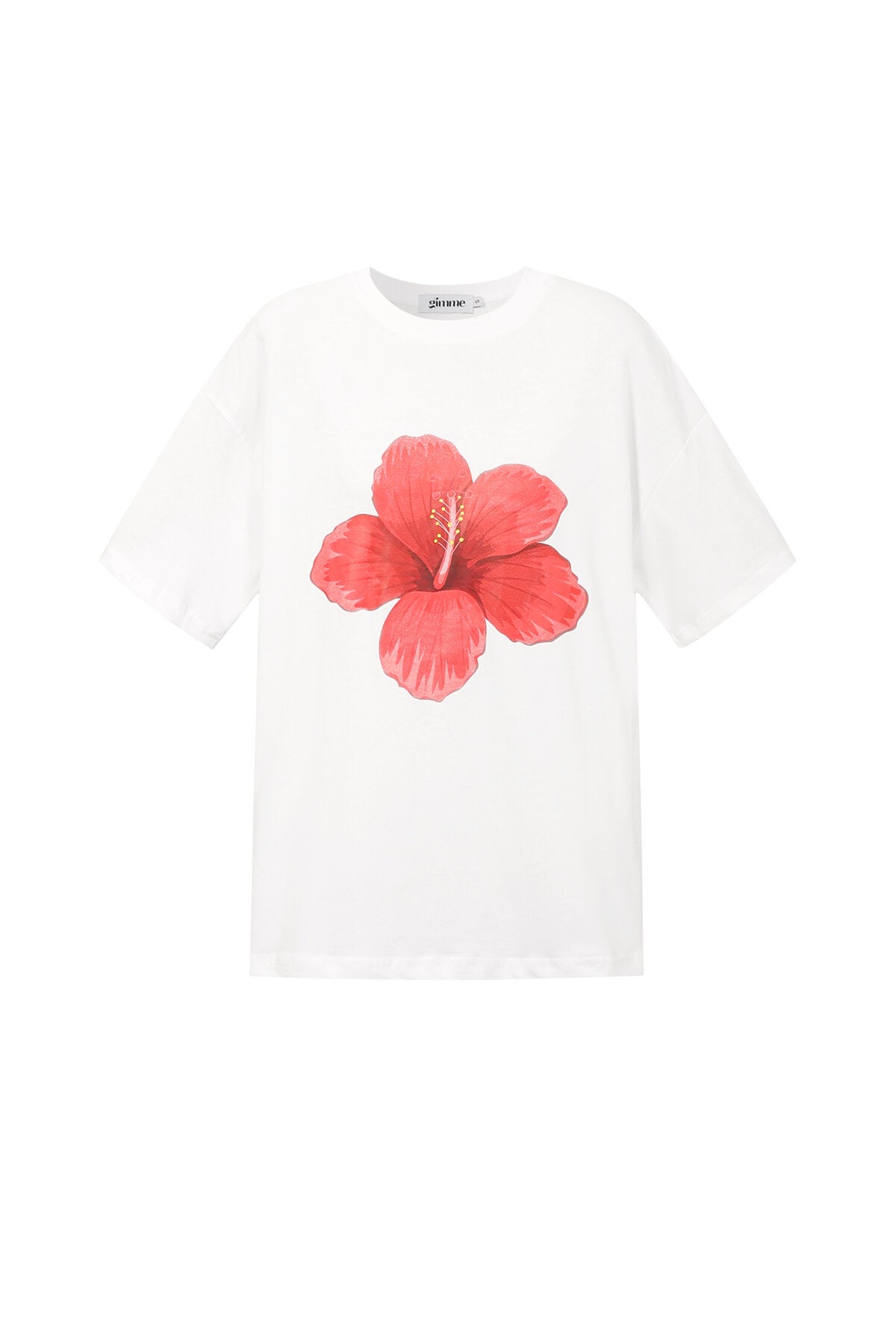 Gimme Casual Cotton Knitted T-Shirt in Red, Baby Blue & White