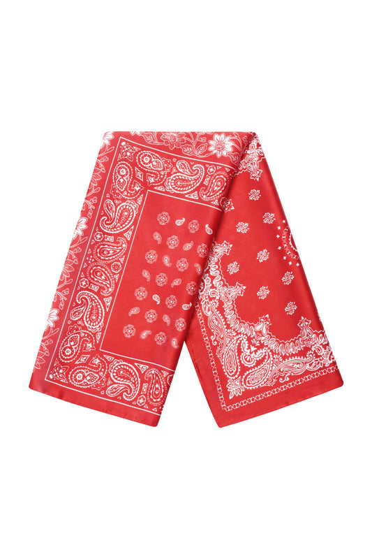 Elegant Red Retro Flower Summer Scarf for Women