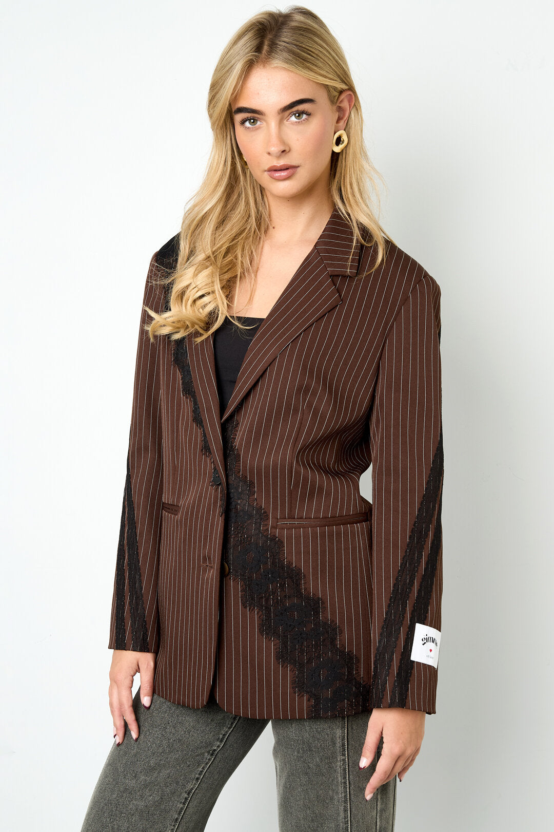Elegant Striped Ladies' Suit Set for Fall/Winter