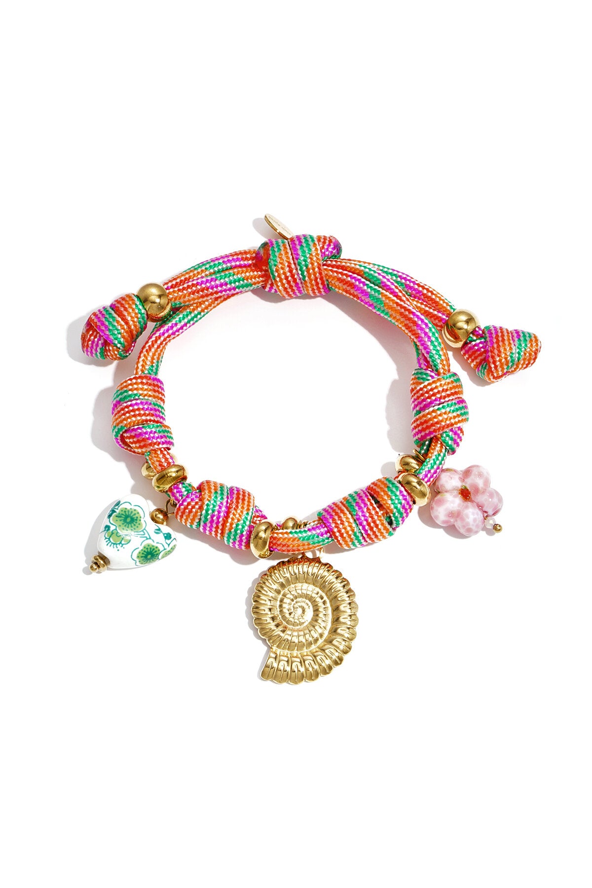 Charming Pink Rope Charm Bracelet for Summer