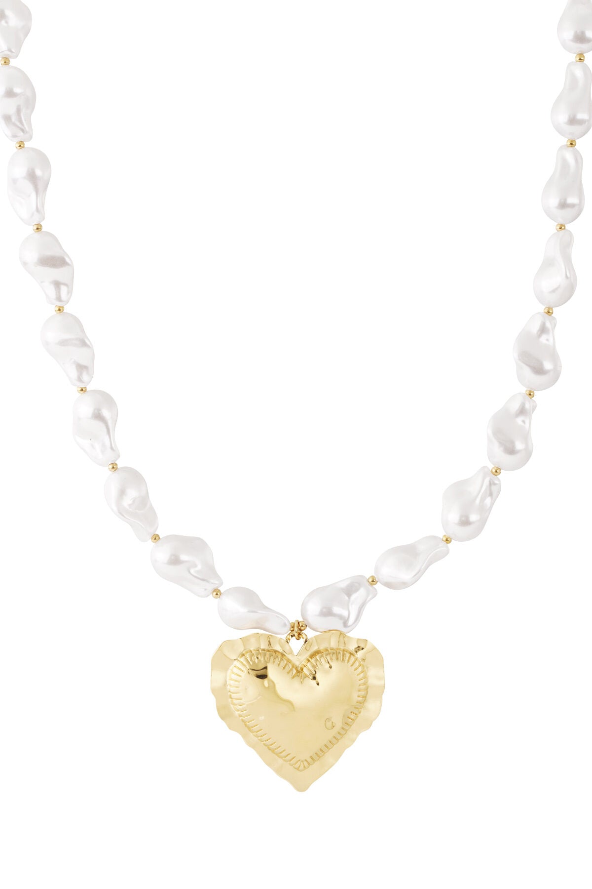 Elegant Gold Heart Beaded Necklace for Everyday Wear