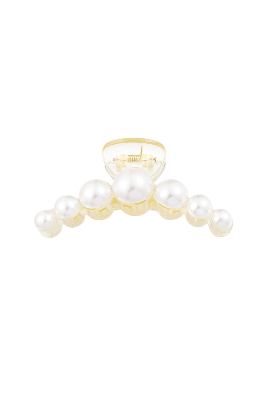 Elegant Plastic Hair Clips in White and Black
