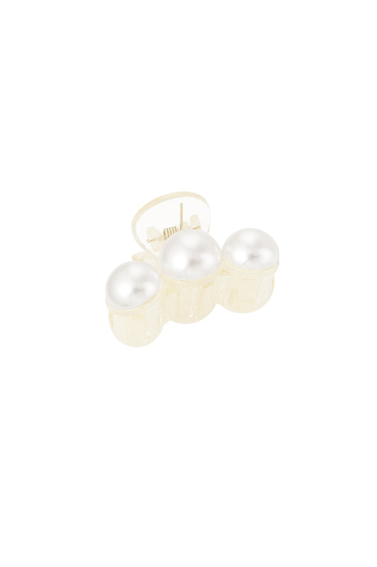 Elegant Black and Off-White Plastic Hair Clips