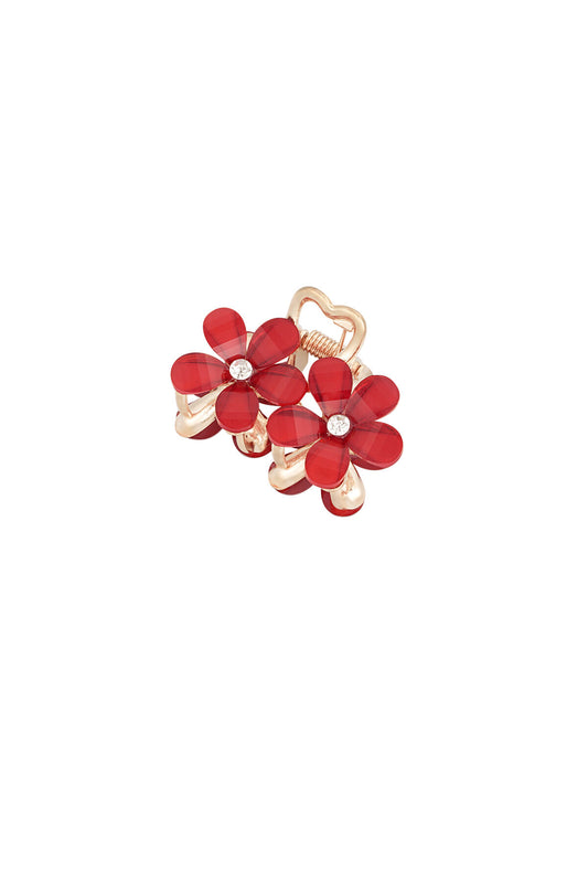 Elegant Red Alloy Hair Clip for Stylish Looks