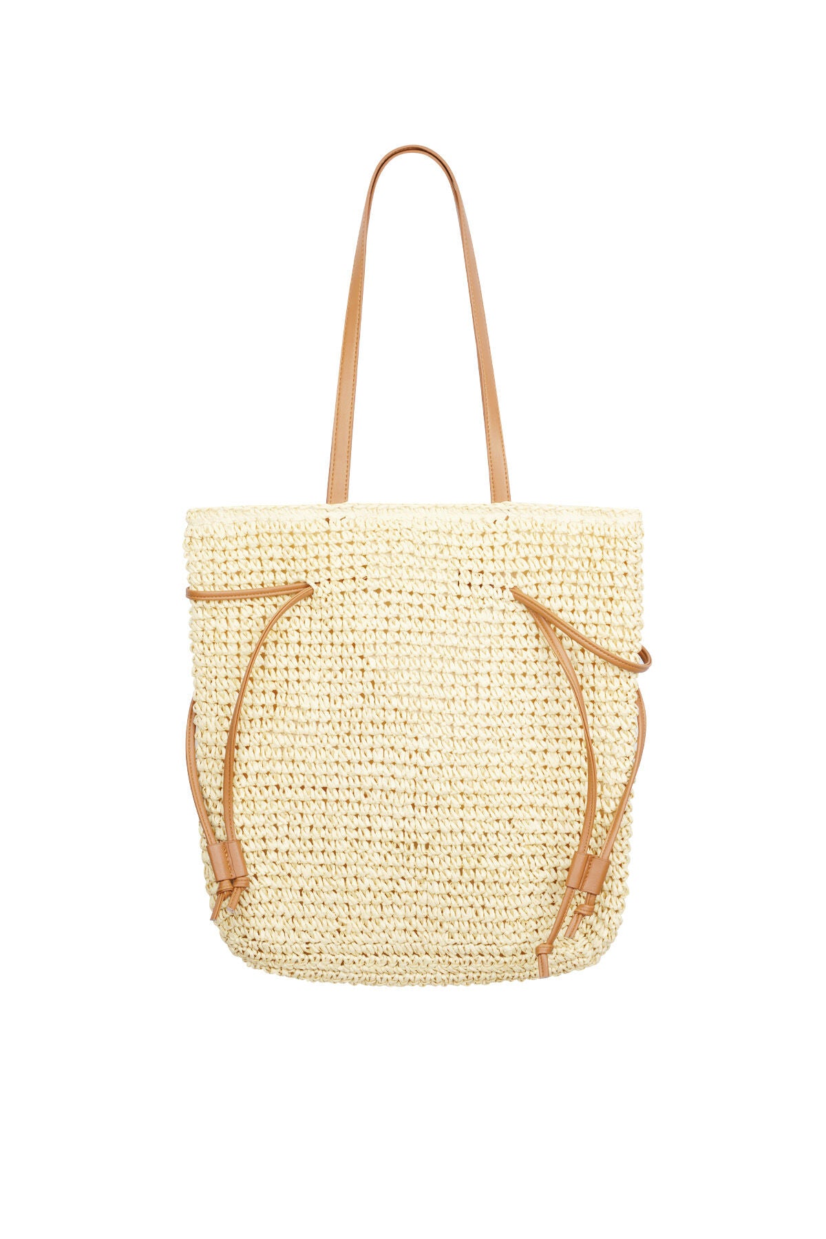 Eco-friendly Paper Shoulder Bag in Beige and Off-White