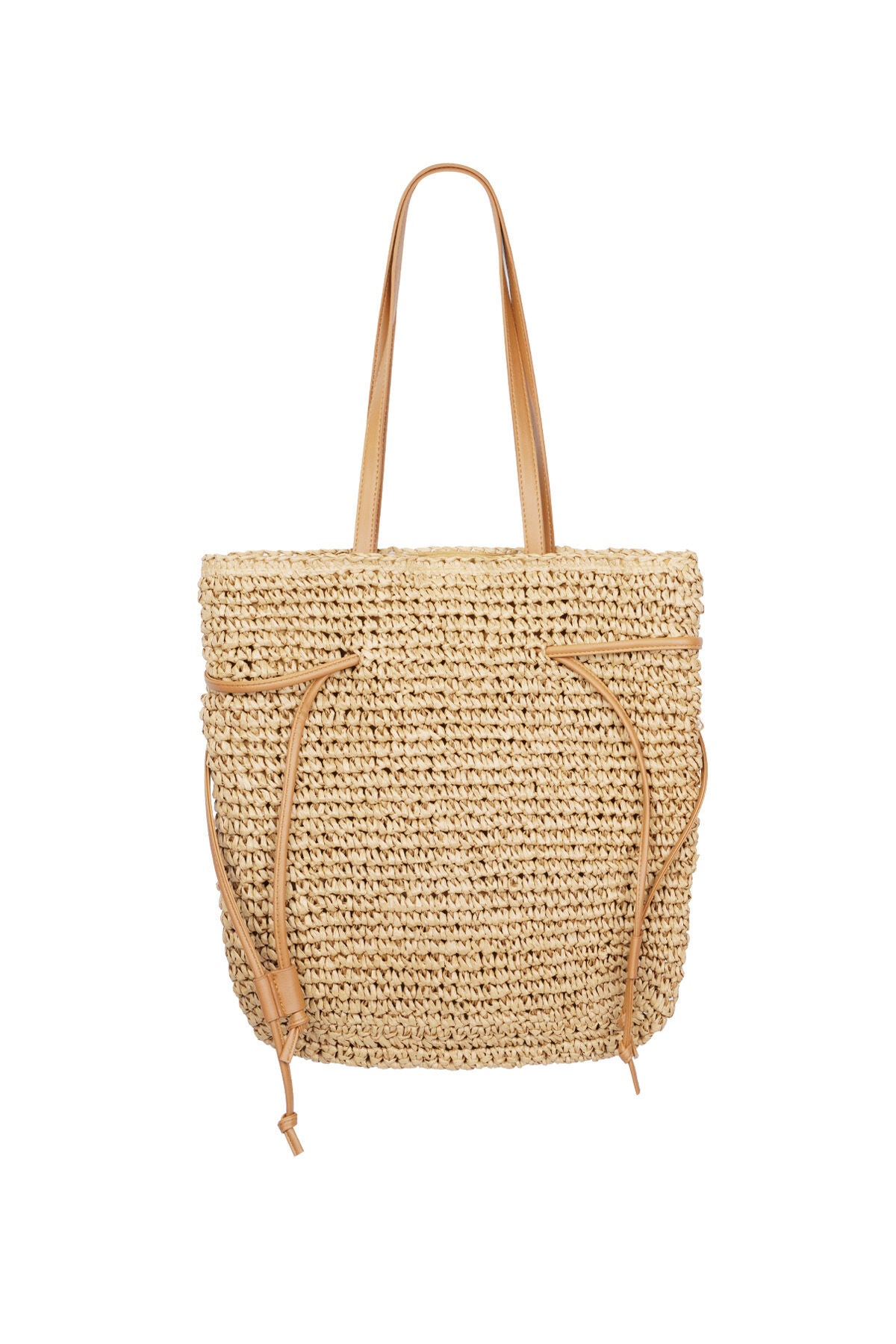 Eco-friendly Paper Shoulder Bag in Beige and Off-White