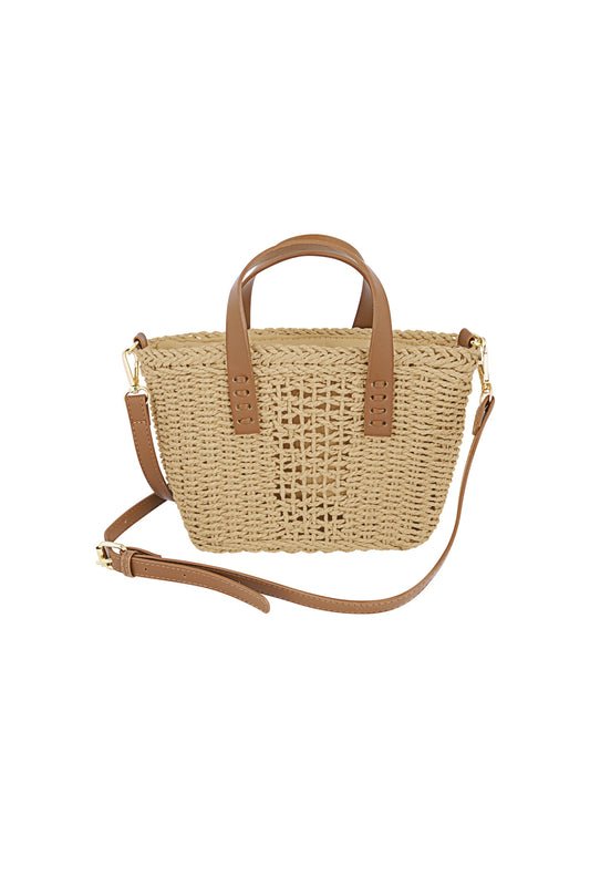 Elegant Paper Shoulder Bag in Black, Beige, Off-White