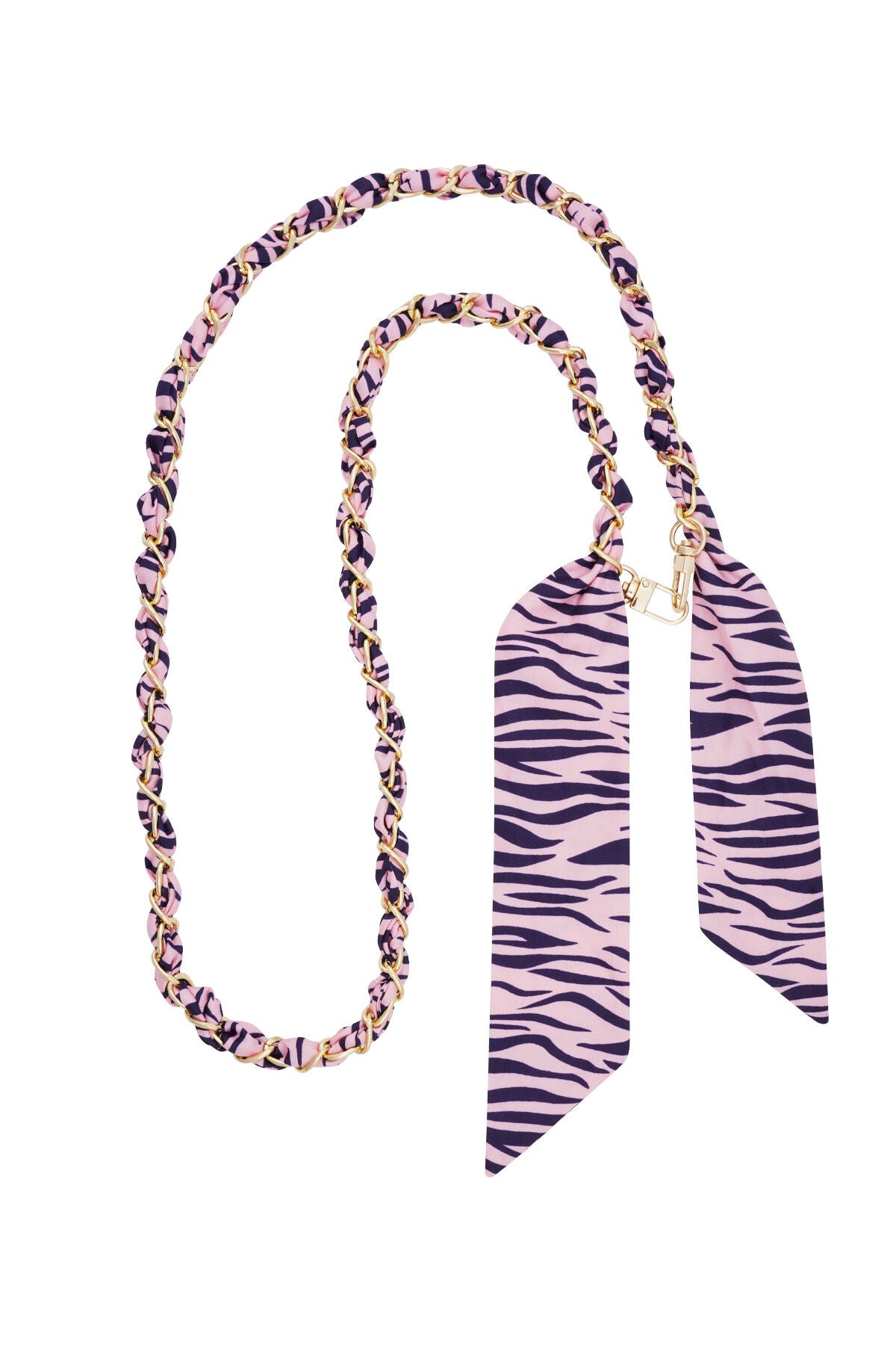 Stylish Phone Chain in Pink, Black, Fuchsia & Beige