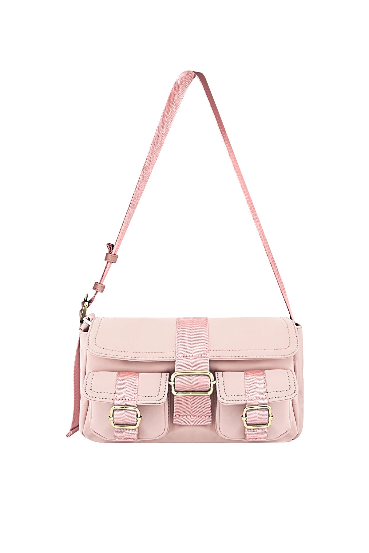 Stylish Polyester Shoulder Bag in Pink, Blue, Black, Beige & Cream