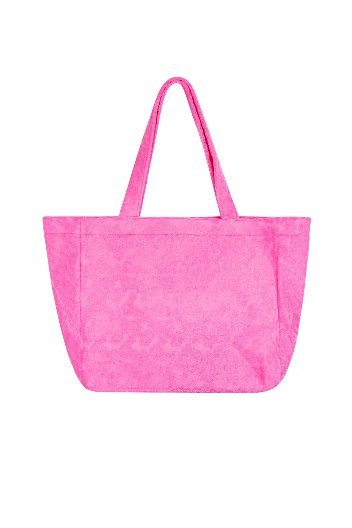 Stylish Fuchsia & Beige Polyester Shopper Bags