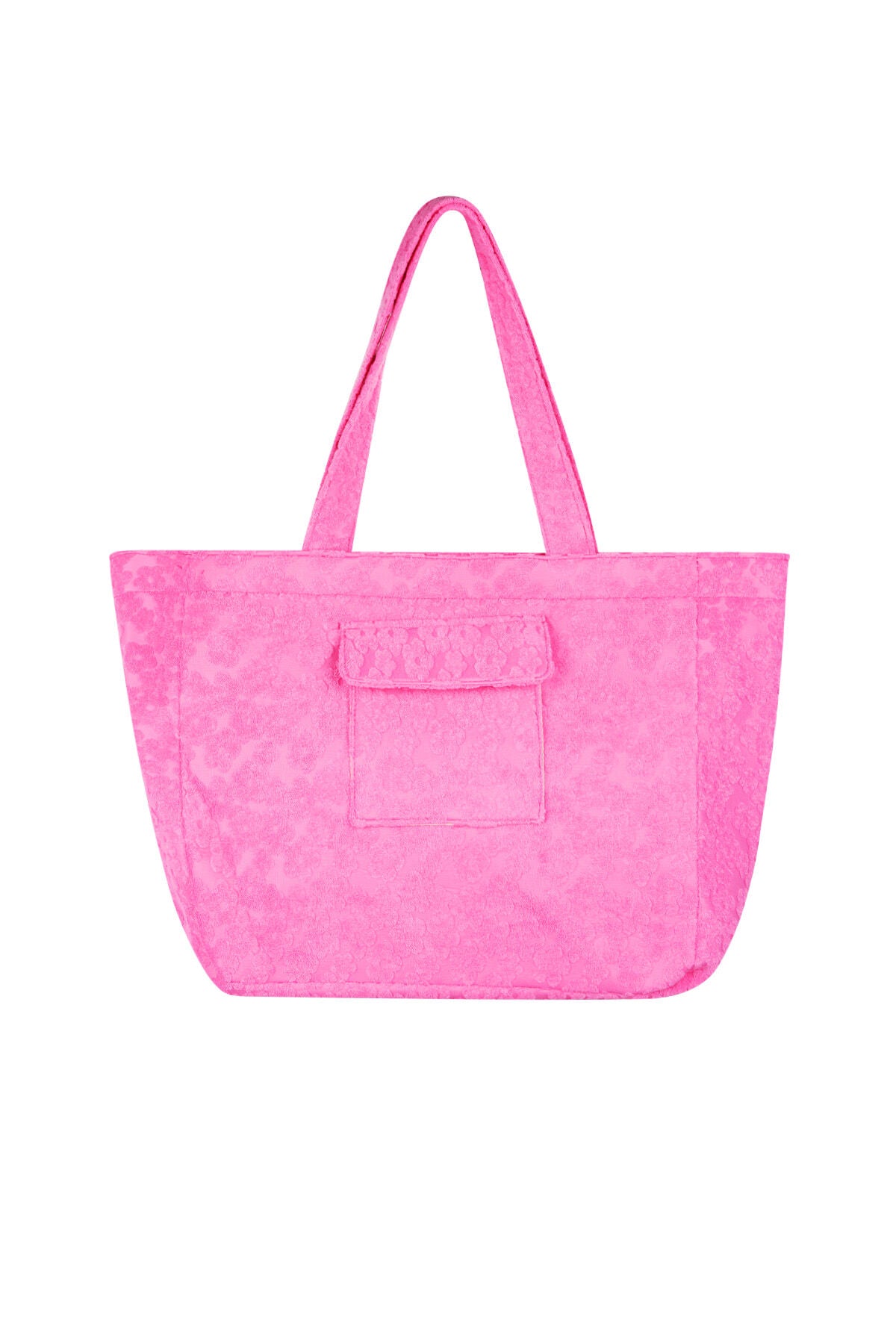 Stylish Fuchsia & Beige Polyester Shopper Bags