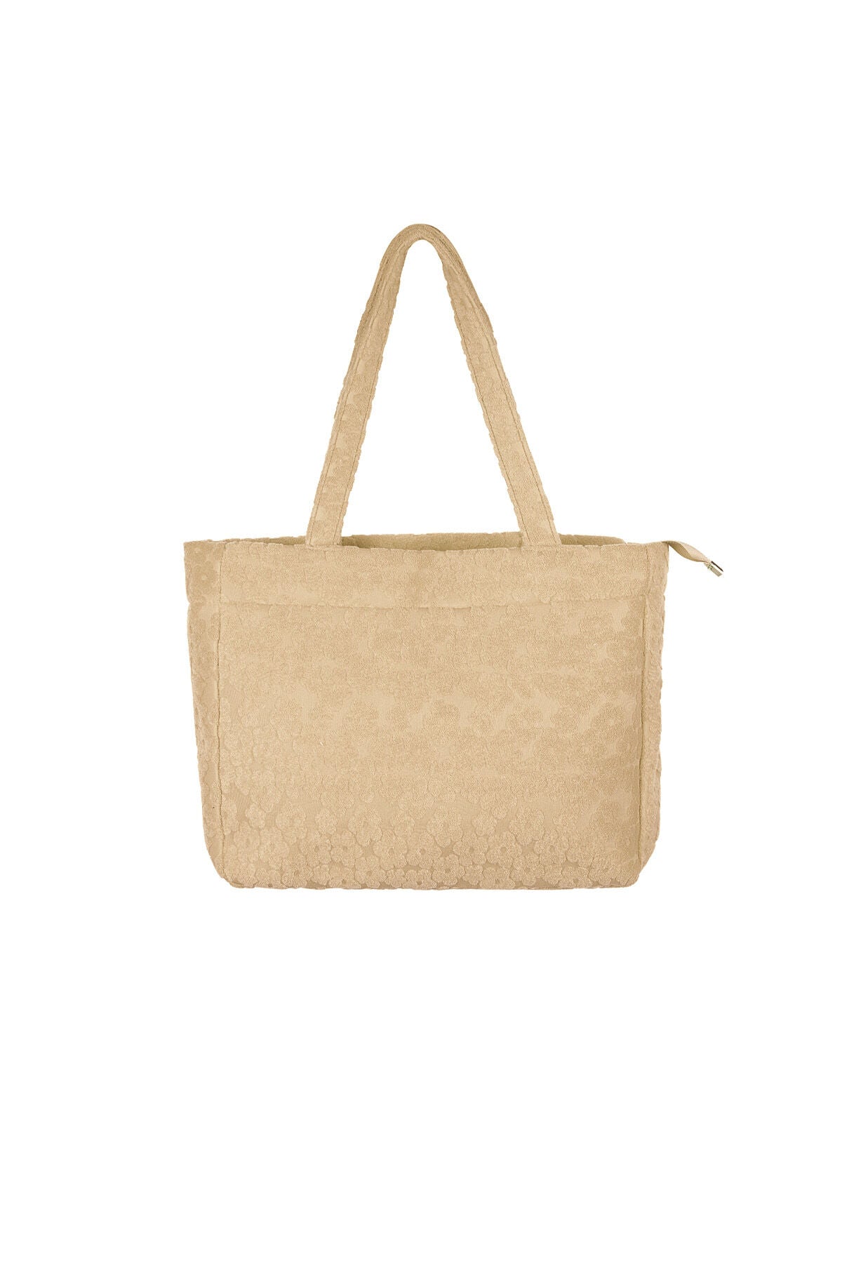 Chic Fuchsia & Beige Polyester Shopper Bag