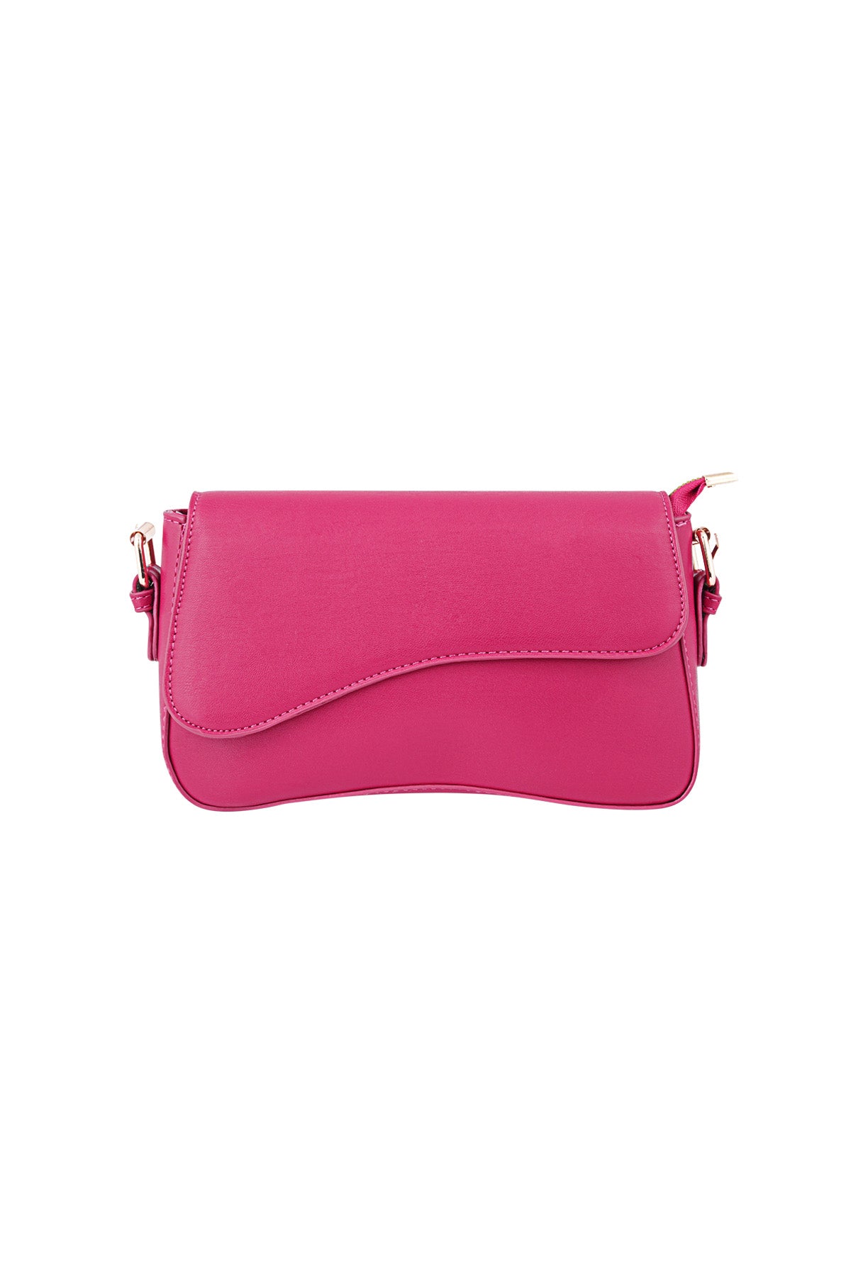 Stylish PU Shoulder Bag in Blue, Black & Fuchsia