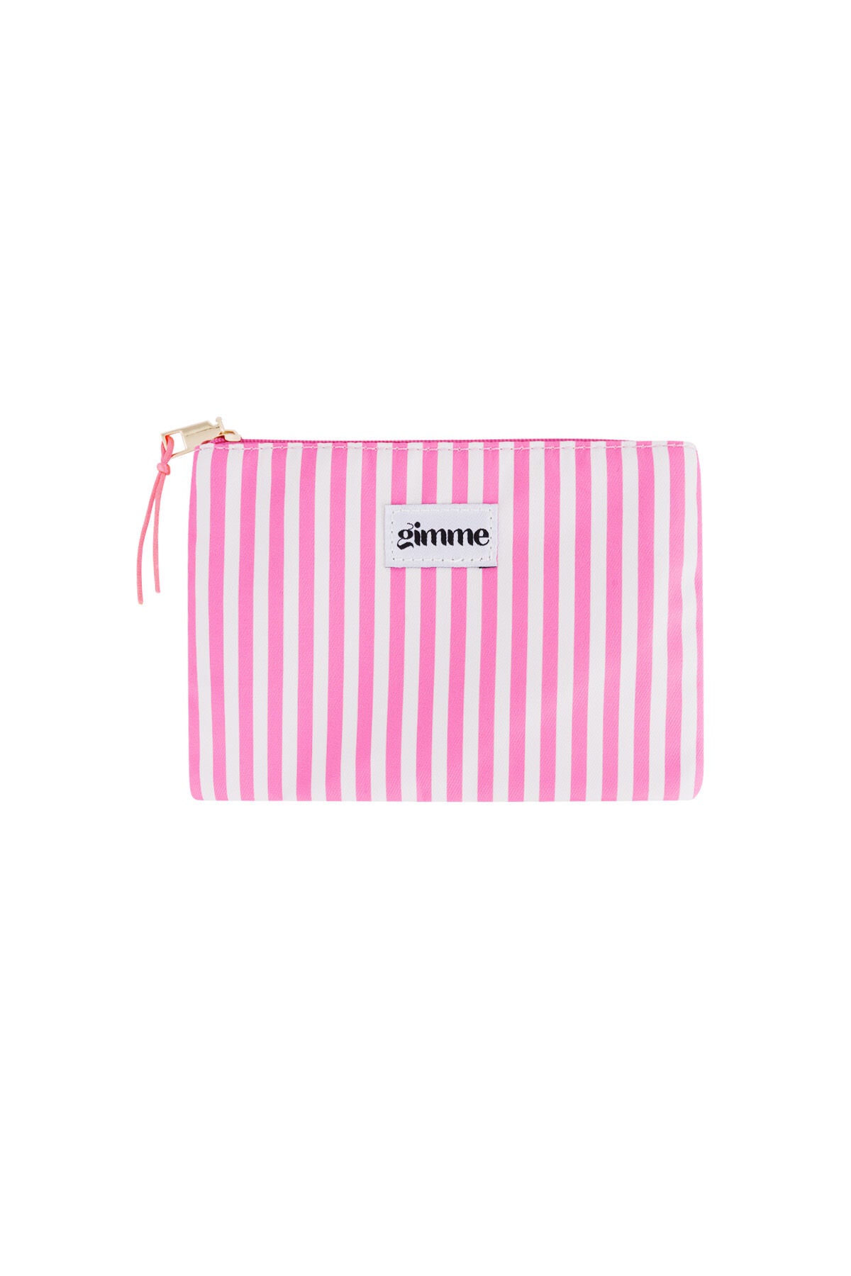 Chic Pink Stripe Makeup Bag for Daily Use