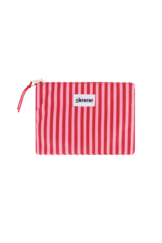 Stylish Pink Stripe Makeup Bag for Daily Use