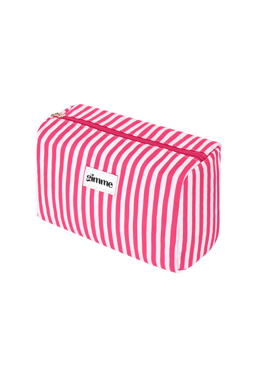 Fuchsia Daily Stripe Makeup Bag - All Fit Polyester Classic