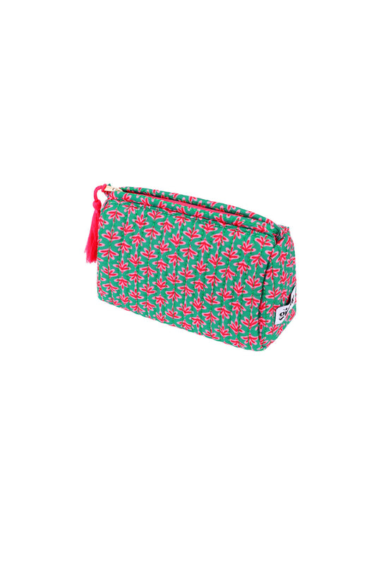 Chic Pink & Green Polyester Makeup Bags for Women
