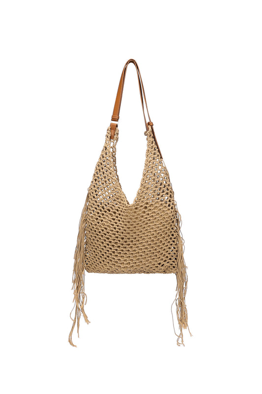 Chic Khaki Cotton Hobo Bag for Summer Adventures