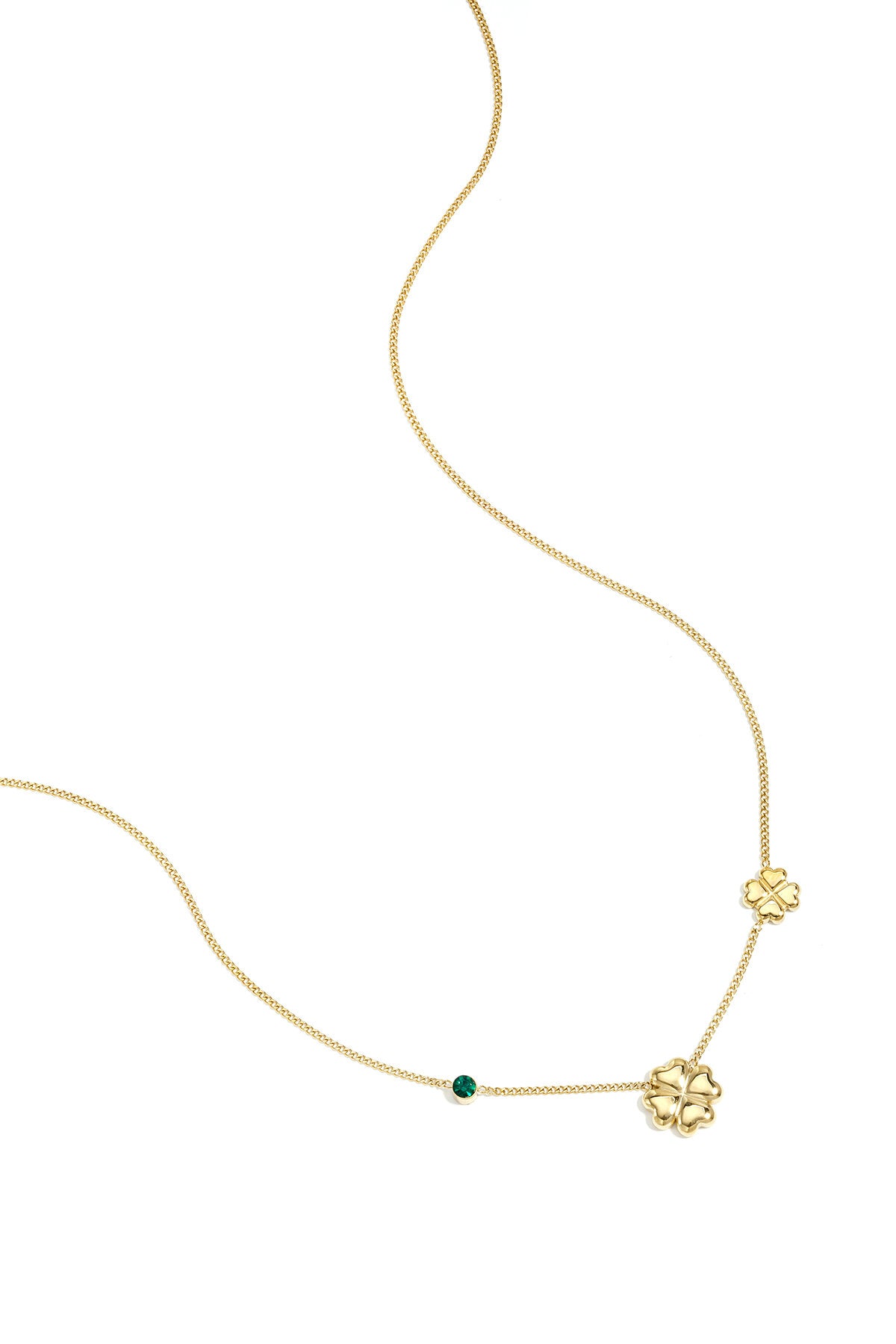 Elegant Stainless Steel Clover Pendant Necklace - Pink & Green