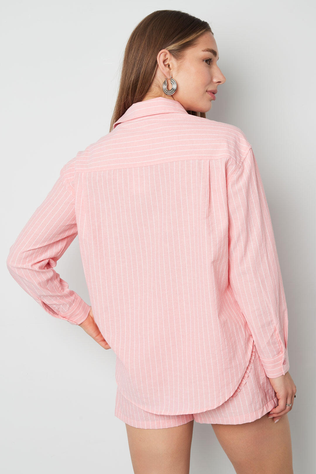 Elegant Cotton Striped Blouse for Spring/Summer