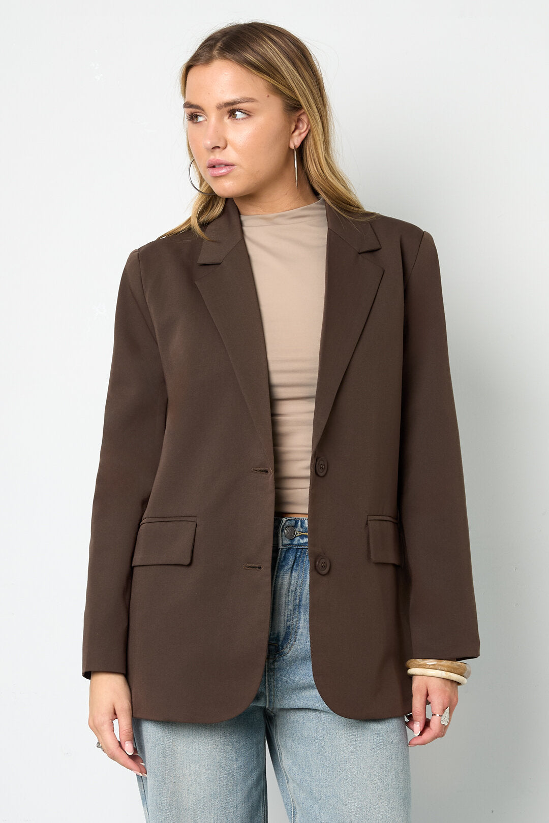 Elegant Ladies' Suit Set in Grey & Coffee Brown for Fall/Winter