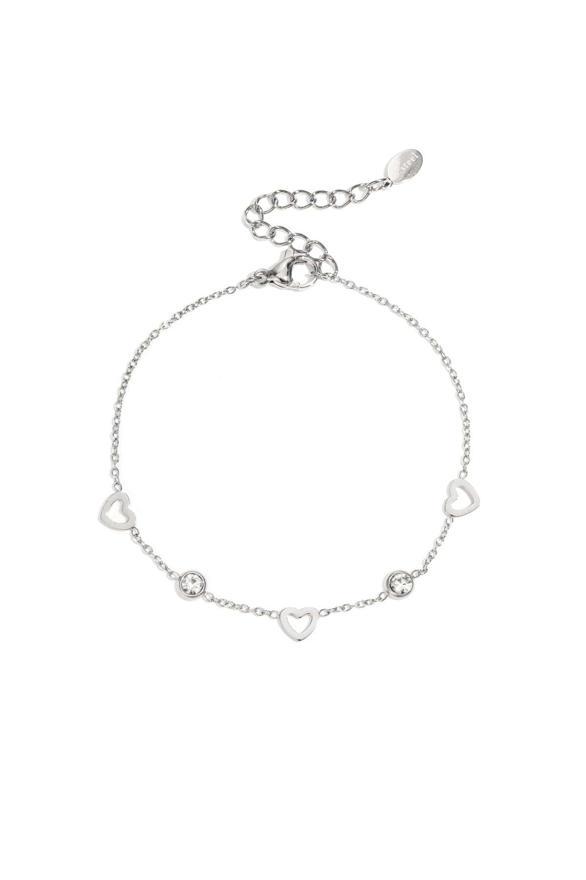 armband met hart en diamant bedels