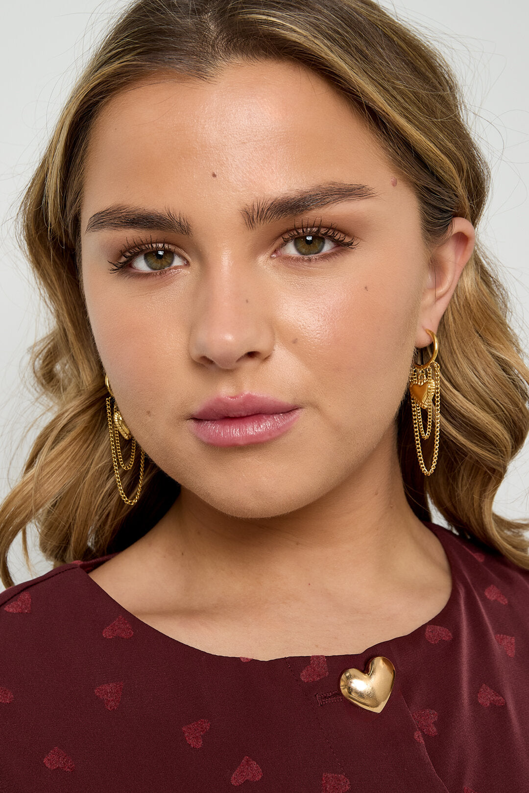 Elegant Gold Heart Dangle Earrings for Women