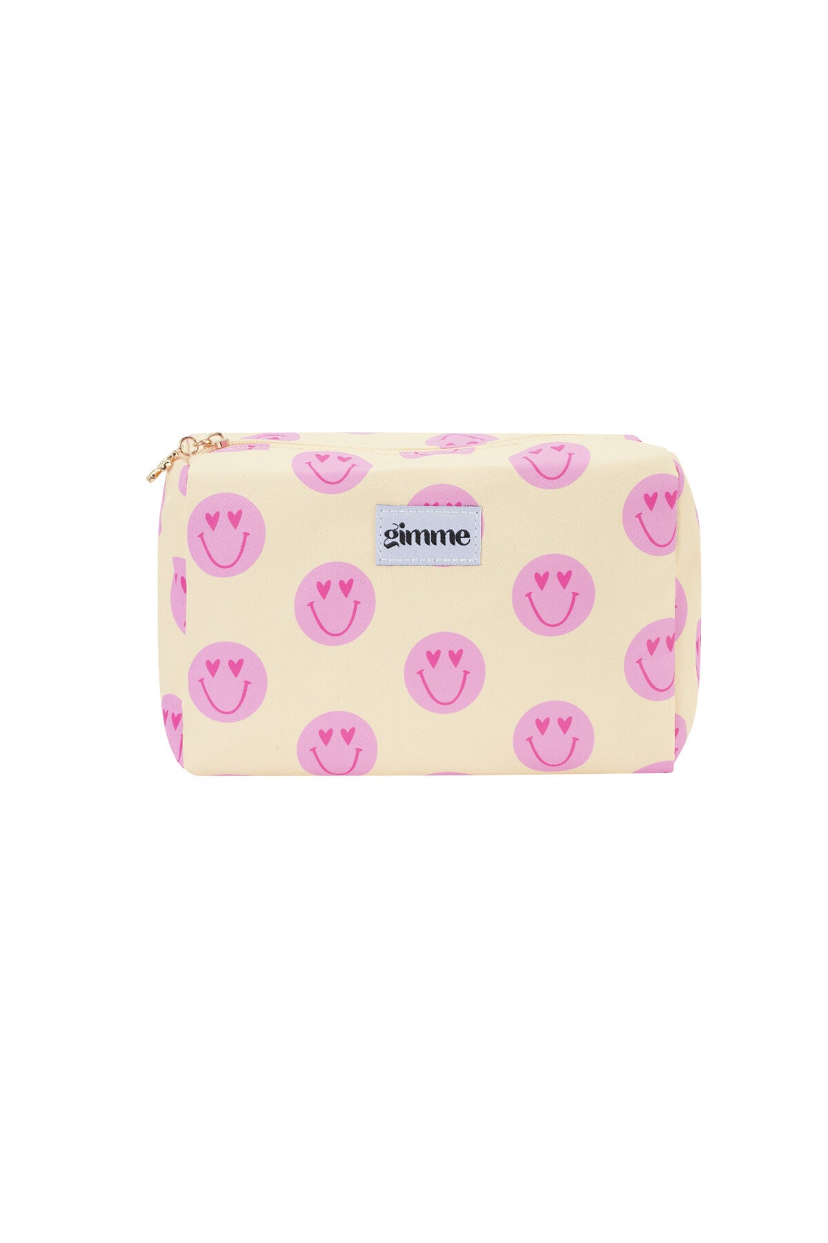 Gimme Smiling Face Yellow Makeup Bag - Casual & Stylish