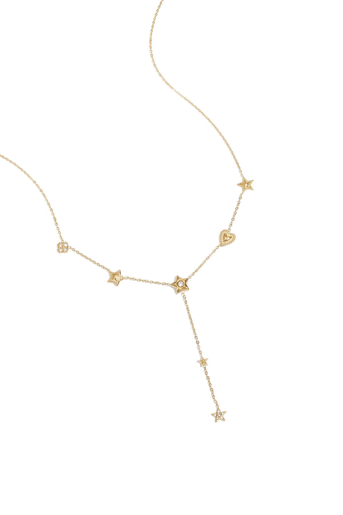 Elegant Heart & Star Pendant Necklace for Women